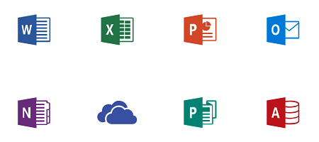 Icônes des applications d'Office 365